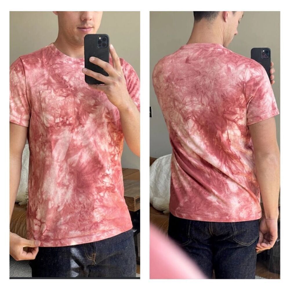 Taylor Stitch Red Tie-Dye Short Sleeve Tee